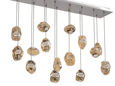 Untitled hanging light fixture with stones 3D model