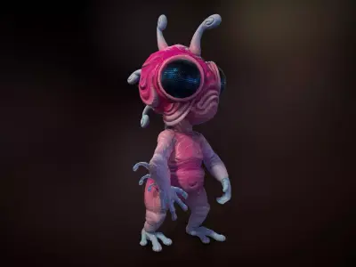 Alien dragonfly unreal unity 19 animations rig in maya Low-poly 3D model