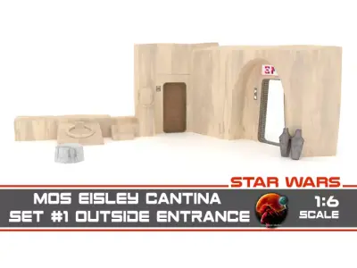 Set 1 Cantina main Entrance Outside 1-6 scale Hottoys 3D print model