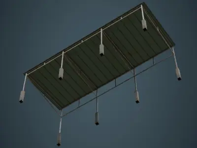 Warehouse Structure 1B Low-poly 3D model