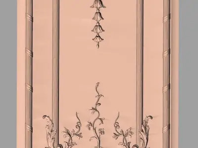 Door flower 3D relief STL Model for CNC woodworking carving E292 3D model