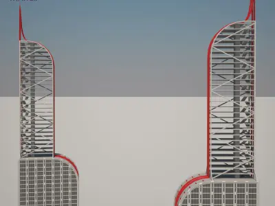 Futuristic Sci-Fi Skyscraper 05 3D model