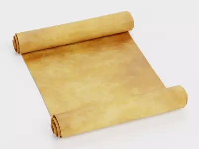 Scroll V3 - Aged Parchment Sheet Low-poly 3D model