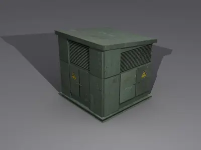 Transformator cabin Low-poly 3D model