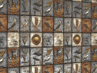 10 Egypt Wall VOL02 4K Seamless PNG PBR Textures Texture