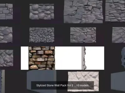 Stylized Stone Wall Pack Vol 2 