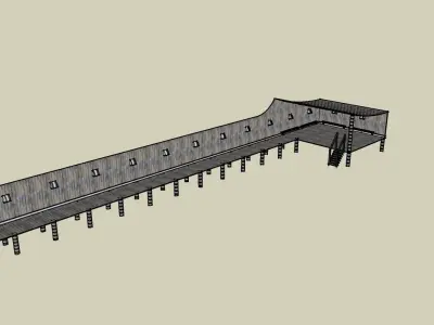 Pier on the beach 3D model