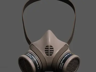 Gas mask respirator military combat soldier armor  Low-poly 3D model