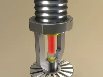 Automatic Fire Extinguishing System Low-poly 3D model