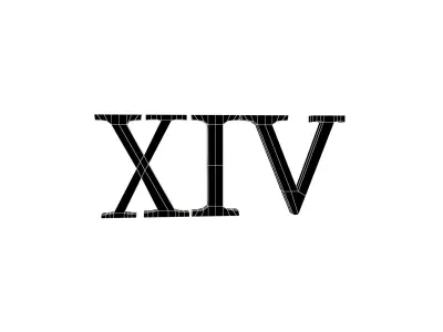Roman Numerals 14 v1 001 Low-poly 3D model