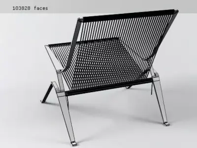 PK chair with metal frame 3D model