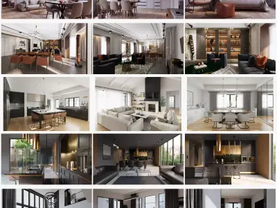 Archinteriors vol 64 for C4D - collection of modern apartments 3D model
