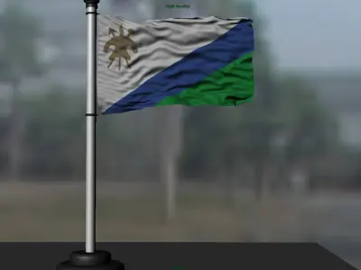 Lesotho flag 3D model