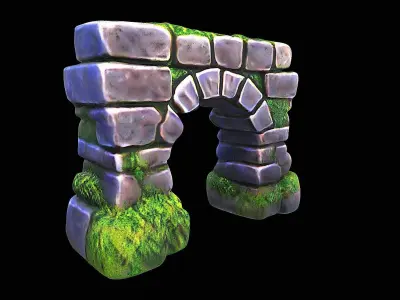 stylized stone arch 3D model purchase