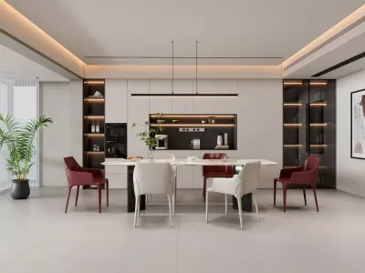 Dining room Dining interior Dining table 39 3D model