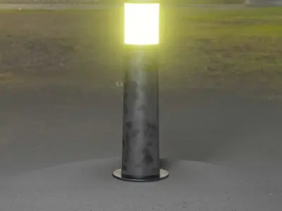 Galvanized Light-Column -10- Street-Light 9 Low-poly 3D model