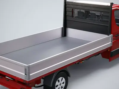 Renault Master Tipper Flatbed Truck PBR Textured Low-poly 3D model