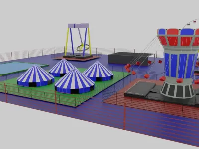 Amusement Park Low-poly 3D model