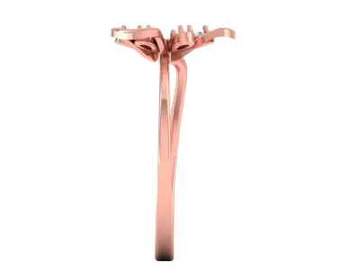 Solitaire Wedding Engagement Women Light Weight Flower Rings 3D print model 4