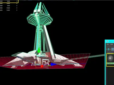 SCIFI Tower Building - PBR  Game-Ready Low-poly 3D model