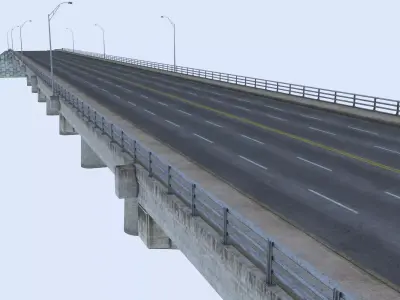 Congress Avenue Bridge Low-poly 3D model