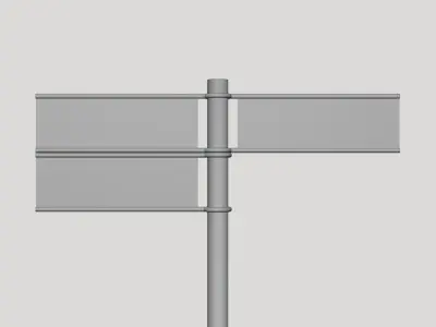 Basic Street Direction Sign - Geometry Only No Textures 3D model