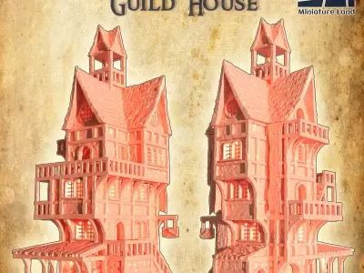 Cartographer Guild House  Tabletop Terrain 28 mm 3D print model