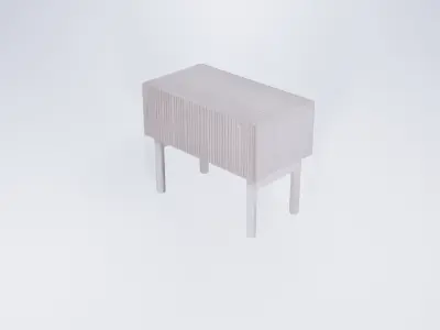 Industrial wood Floor Cabinet 3D model