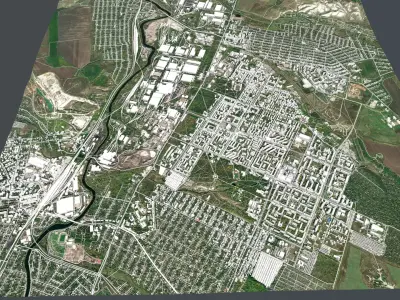 Cityscape Kramatorsk Donetsk region of Ukraine 3D model