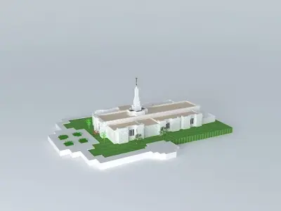 LDS. Temple Raleig North Carolina Templo Mormon. 68th operati... Free 3D model