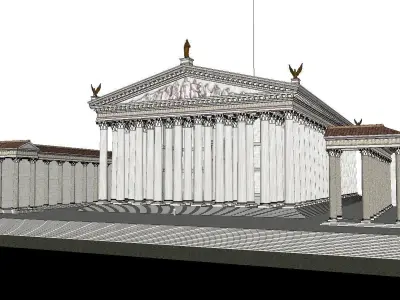 Architecture-Religion-God-Culture-Temple-090 greek temple 3D model