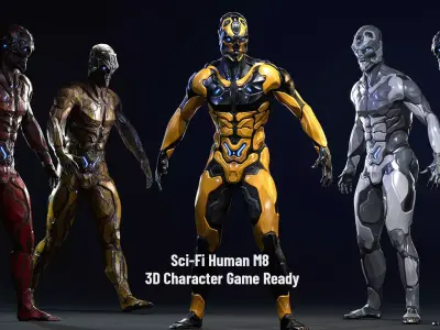 Sci-Fi Human M8 Low-poly 3D model