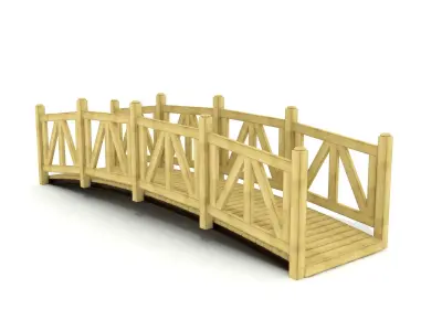 Wooden Bridge Outdoor Environment Furniture 3D model