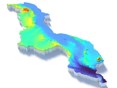 Malawi Terrain Country 3D model