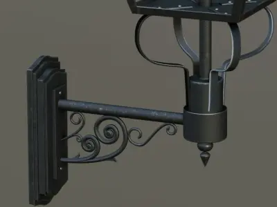 Vintage wall Street Lamp 3D model