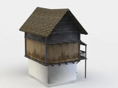 House medieval Low-poly 3D model