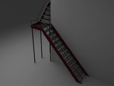 L Shape stairs 3D model