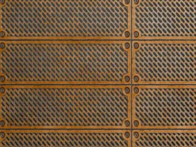 Orange Metal Plate Transparent PBR Seamless Texture