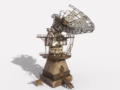 Broken Radar Station-Satellite Dish 3D model