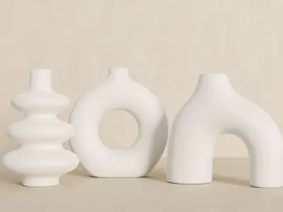 Unique design creative vases Low-poly 3D model