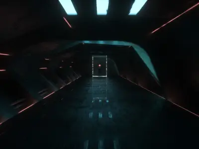 Dark Metal Tunnel Cube 3D model