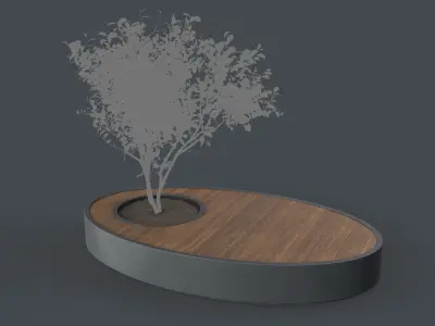 Modern Outdoor Bench 111 PBR Game Ready Low-poly 3D model