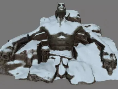 Stone Worrior Low-poly 3D model