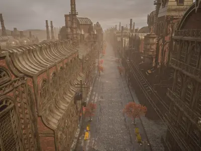 STEAMPUNK INDUSTRIAL BUILDING DEMO SCENE FILE WITH ALL THE ASSET Low-poly 3D model