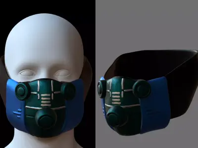 Gas mask helmet 3d model scifi Low-poly  Low-poly 3D model 280