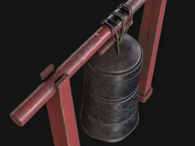 Japanese bell Low-poly 3D model
