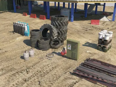 Modular Construction Site 02 Low-poly 3D model