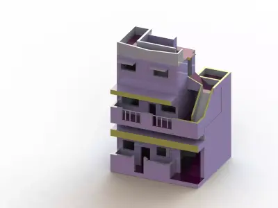 Indian style 2 floor house 3D print model