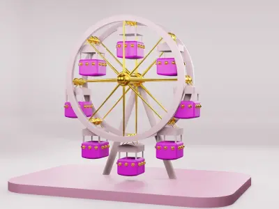 ATRRACTION ferris wheel Low-poly 3D model