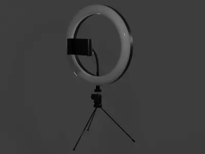Ring light-phone clip PBR low-poly game ready Low-poly 3D model